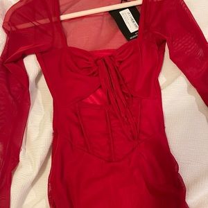 Red mini dress